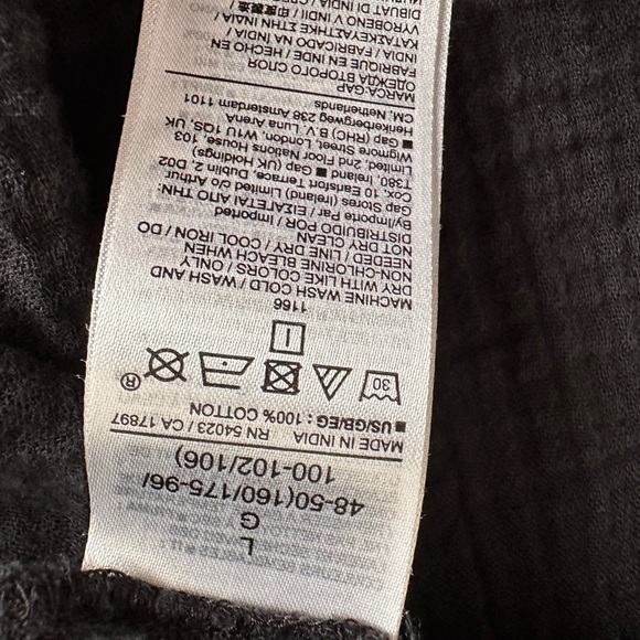 GAP Black V-Neck Tiered Cotton Tunic Sz. L - Picture 10 of 10